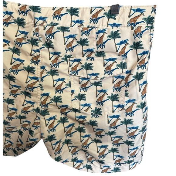 Retromarine Banana Republic NWT Swim Shorts Giraffe Print Mesh Lining Size XL - Picture 7 of 13